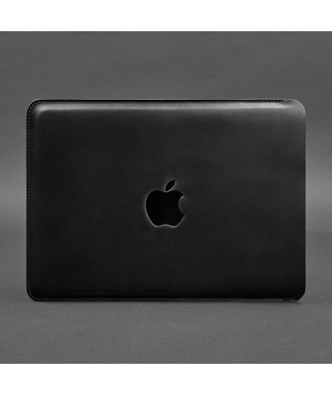 Шкіряний чохол для MacBook 14 дюйм Чорний Crazy Horse