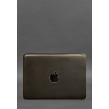 Шкіряний чохол для MacBook 14 дюйм Темно-коричневий Crazy Horse