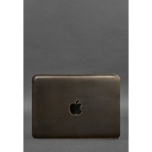 Кожаный чехол для MacBook 14 дюйм Темно-коричневый Crazy Horse
