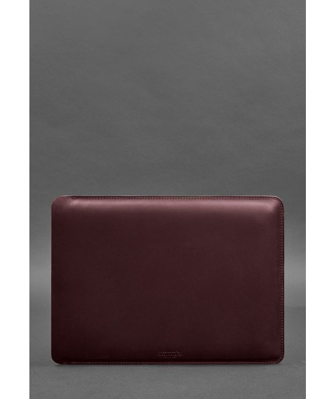 Шкіряний чохол для MacBook 14 дюйм Бордовий Crazy Horse
