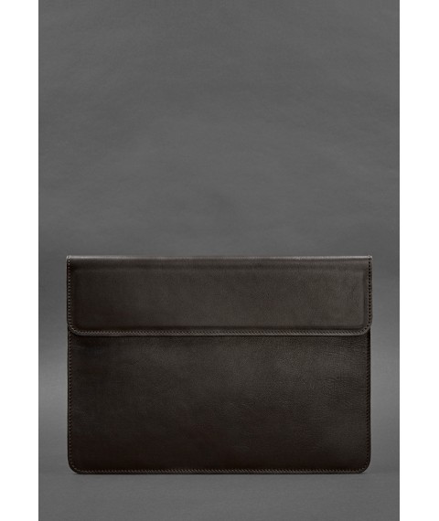 Leather Magnetic Envelope Case for MacBook 14 Dark Brown