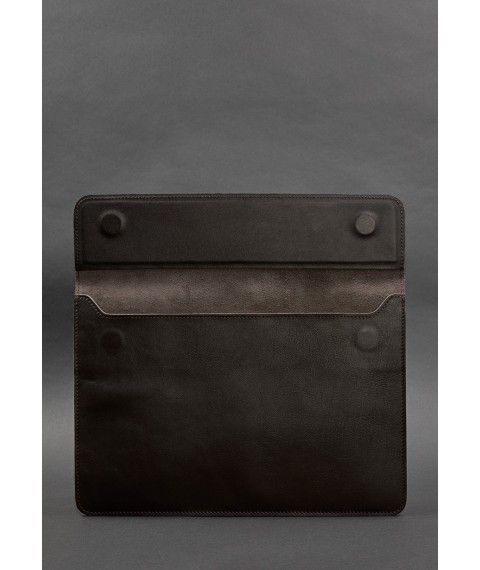 Leather Magnetic Envelope Case for MacBook 14 Dark Brown