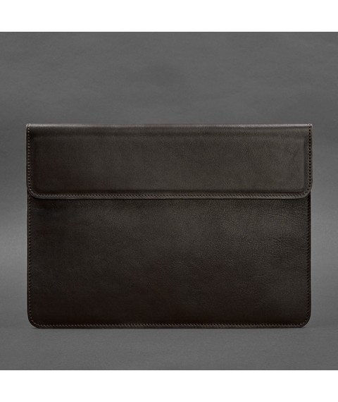 Leather Magnetic Envelope Case for MacBook 14 Dark Brown