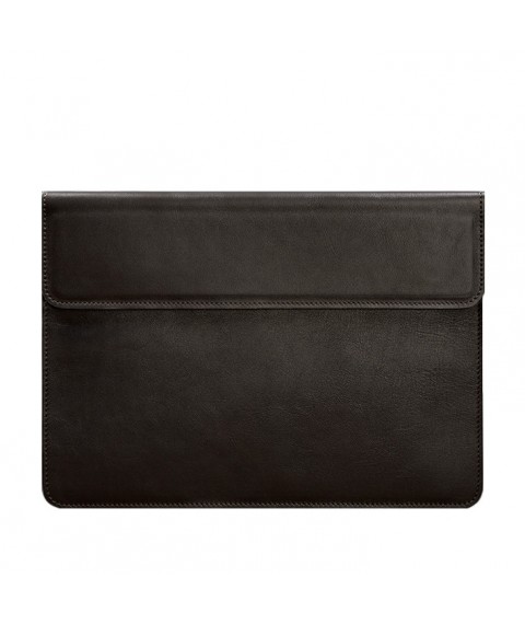 Шкіряний чохол-конверт на магнітах для MacBook 14 Темно-коричневий
