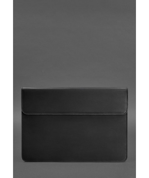 Шкіряний чохол-конверт на магнітах для MacBook 13 Чорний  Crazy Horse