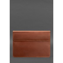 Кожаный чехол-конверт на магнитах для MacBook 14 Светло-коричневый Crazy Horse