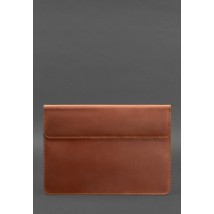 Кожаный чехол-конверт на магнитах для MacBook 13 Светло-коричневый  Crazy Horse