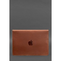 Шкіряний чохол-конверт на магнітах для MacBook 13 Світло-коричневий  Crazy Horse