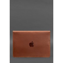 Кожаный чехол-конверт на магнитах для MacBook 13 Светло-коричневый  Crazy Horse