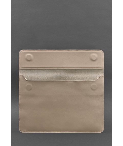 Шкіряний чохол-конверт на магнітах для MacBook 13 Світло-бежевий
