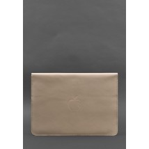 Шкіряний чохол-конверт на магнітах для MacBook 13 Світло-бежевий