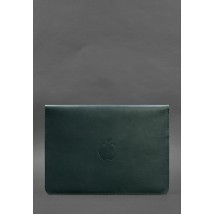 Кожаный чехол-конверт на магнитах для MacBook 14 Зеленый
