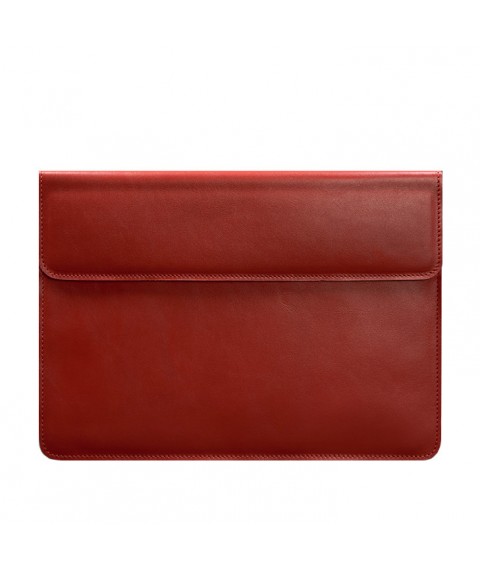Кожаный чехол-конверт на магнитах для MacBook 13 Красный