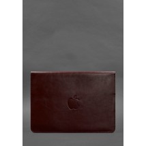Шкіряний чохол-конверт на магнітах для MacBook 13 Бордовий