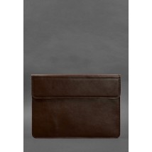 Кожаный чехол-конверт на магнитах для MacBook 14 Бордовый