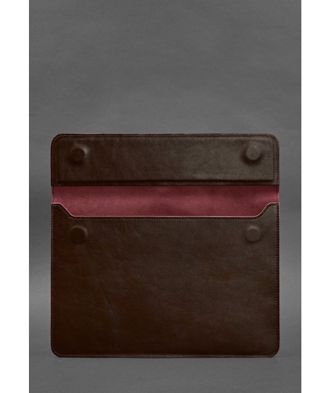 Кожаный чехол-конверт на магнитах для MacBook 14 Бордовый