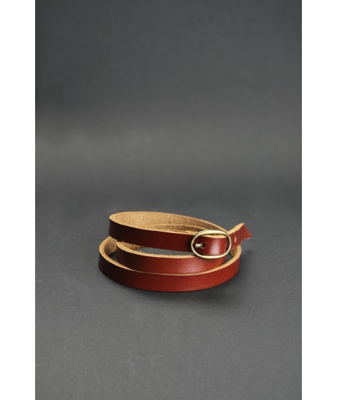 Кожаный браслет лента с пряжкой светло-коричневый