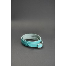 Women's leather bracelet ribbon with turquoise buckle