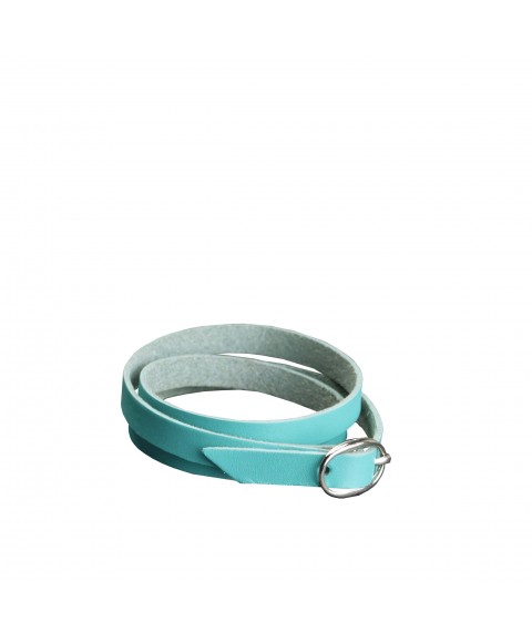 Women's leather bracelet ribbon with turquoise buckle