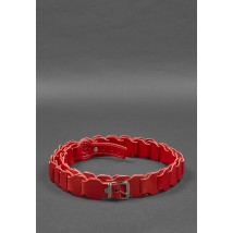 Women's leather boho belt red Saffiano