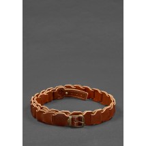 Women's leather boho belt light brown crust