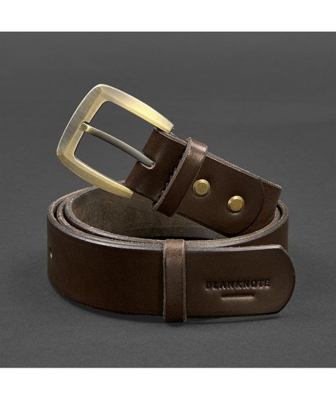 Men's leather narrow belt 33 mm Brown bronze