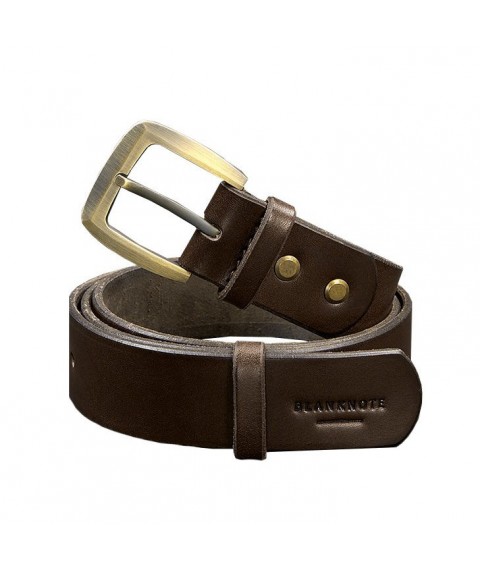 Men's leather narrow belt 33 mm Brown bronze