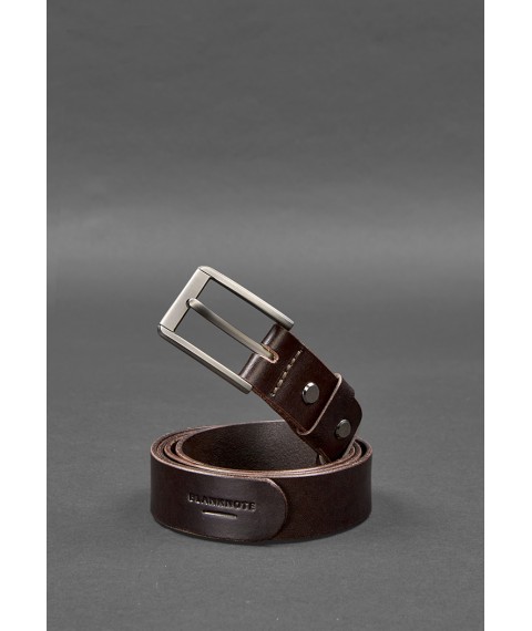 Men's leather narrow belt 30 mm Brown
