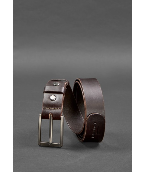 Men's leather narrow belt 30 mm Brown