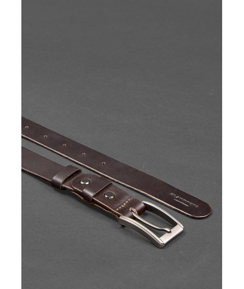 Men's leather narrow belt 30 mm Brown
