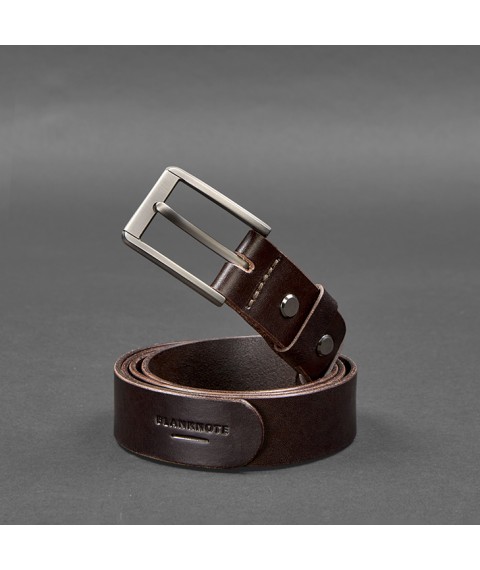 Men's leather narrow belt 30 mm Brown