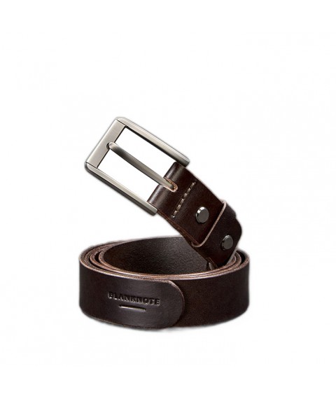 Men's leather narrow belt 30 mm Brown