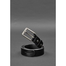 Men's leather narrow belt 30 mm Black