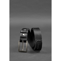 Men's leather narrow belt 30 mm Black
