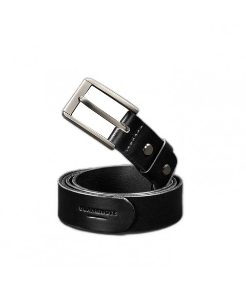 Men's leather narrow belt 30 mm Black