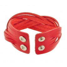 Women's leather bracelet coral