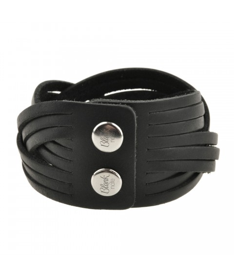 Leather bracelet braided black