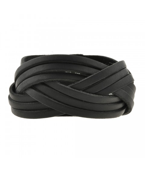 Leather bracelet braided black