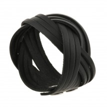 Leather bracelet braided black