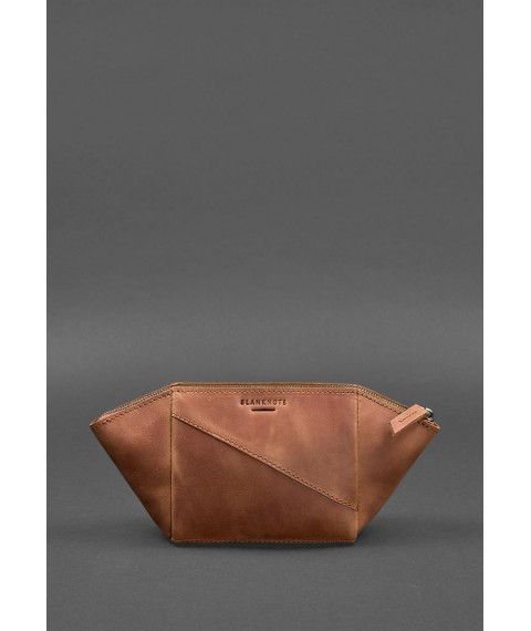 Women's leather cosmetic bag 2.0 light brown Crazy Horse