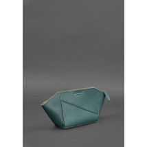 Women's leather cosmetic bag 2.0 Crust green