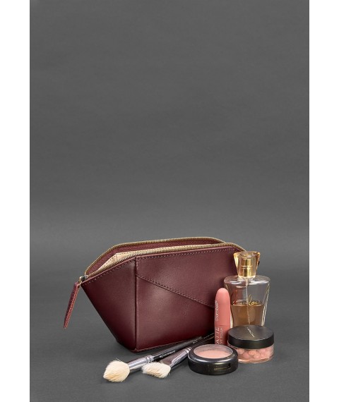 Women's leather cosmetic bag 2.0 Burgundy Crust