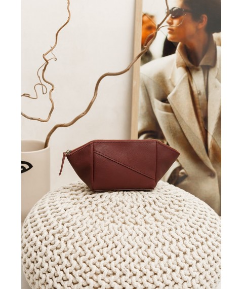 Women's leather cosmetic bag 2.0 Burgundy Crust