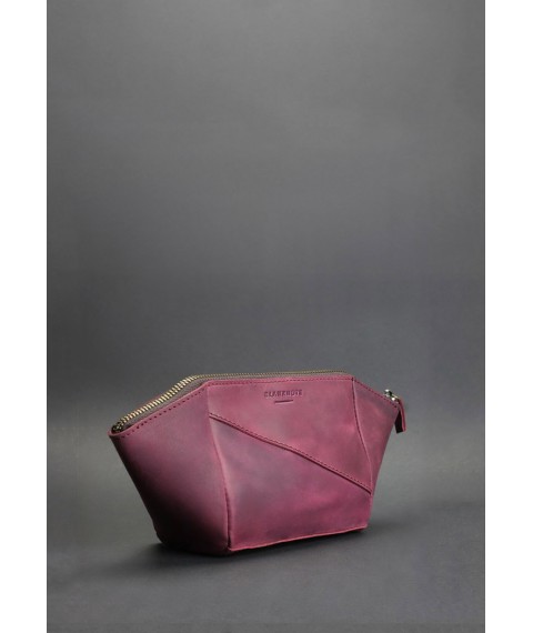 Women's leather cosmetic bag 2.0 burgundy Crazy Horse