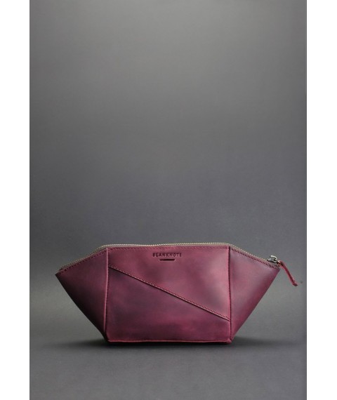 Women's leather cosmetic bag 2.0 burgundy Crazy Horse