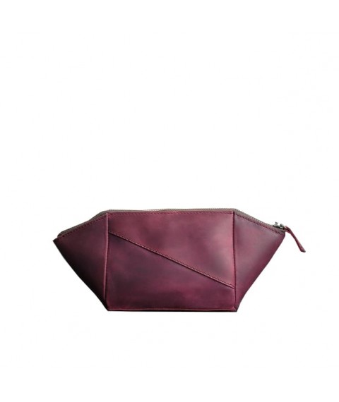 Women's leather cosmetic bag 2.0 burgundy Crazy Horse