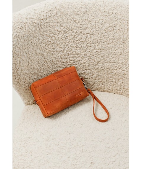 Leather cosmetic bag 3.1 Light brown Crazy Horse
