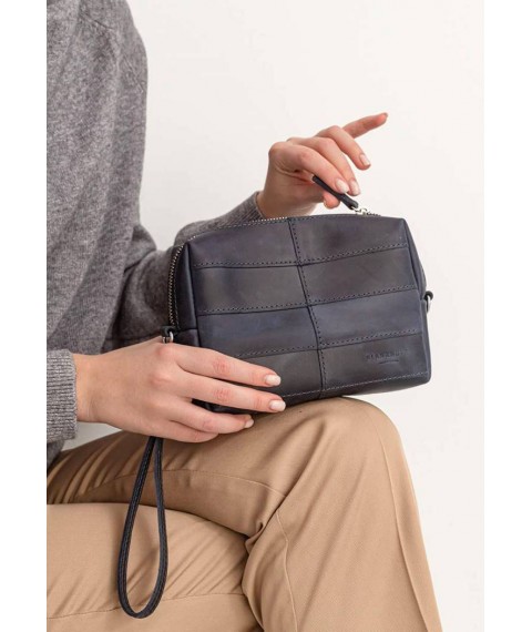 Leather cosmetic bag 3.1 Dark blue Crazy Horse