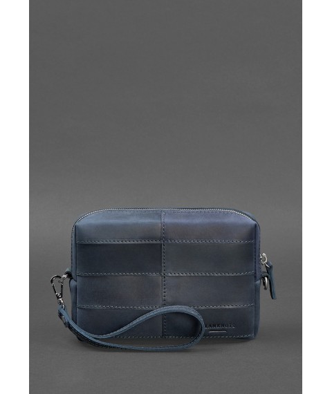 Leather cosmetic bag 3.1 Dark blue Crazy Horse