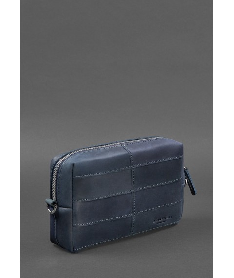 Leather cosmetic bag 3.1 Dark blue Crazy Horse